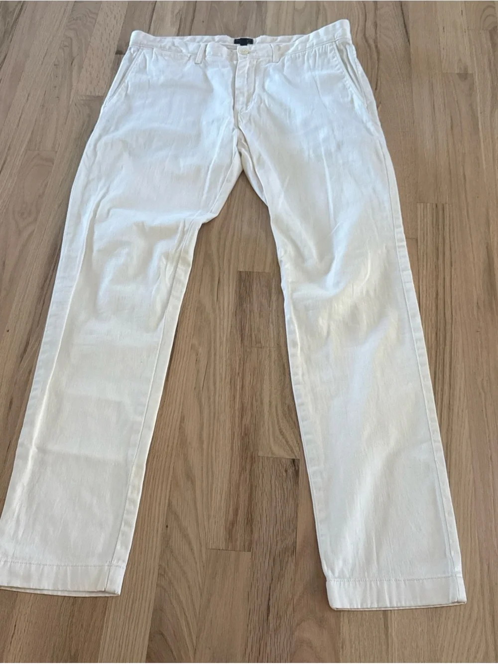 J.Crew Pants Men 33x32 Cream Broken In Fit Chino Casual Cotton Faded Preppy